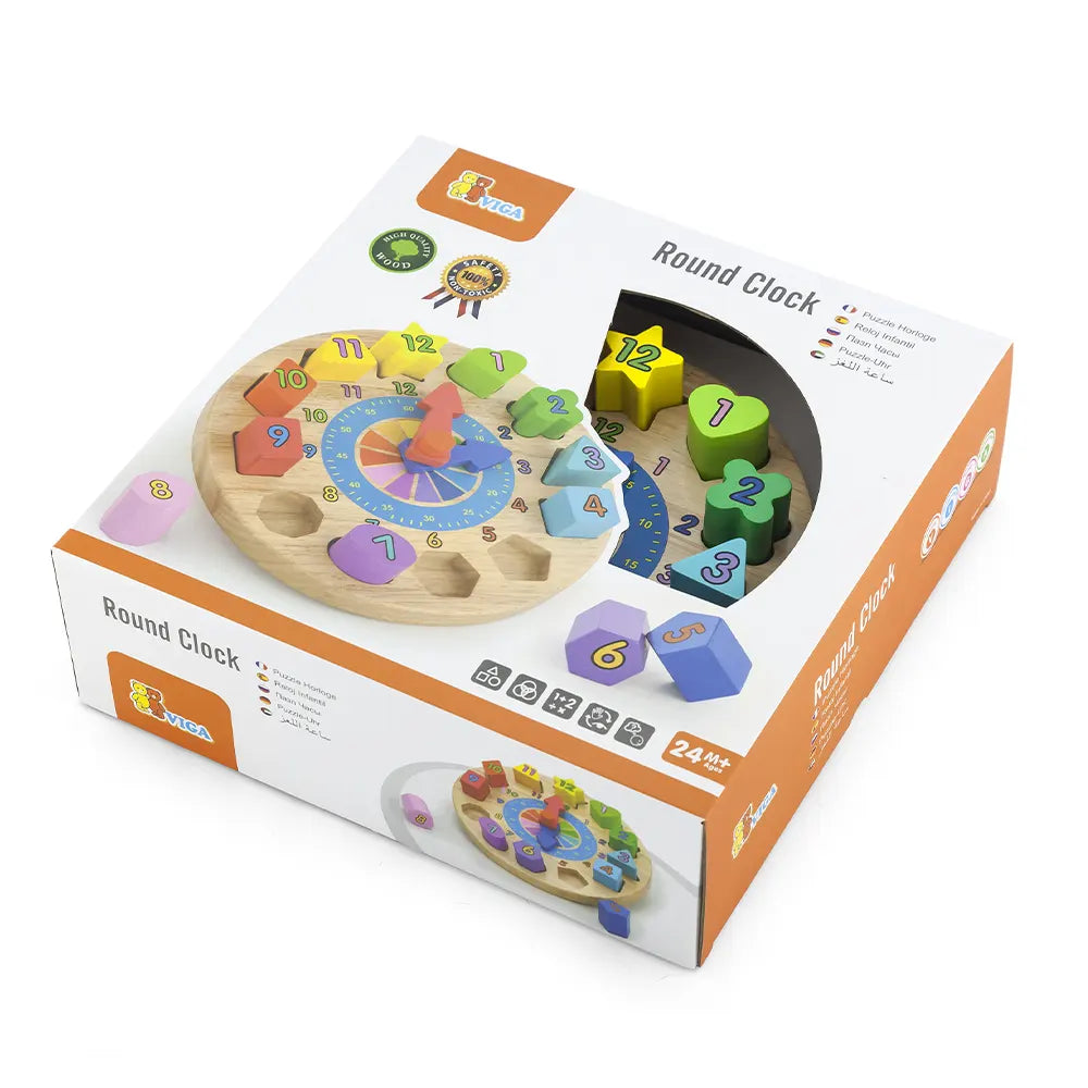 Viga Toys Puzzle d'Horloge Rond 2A+