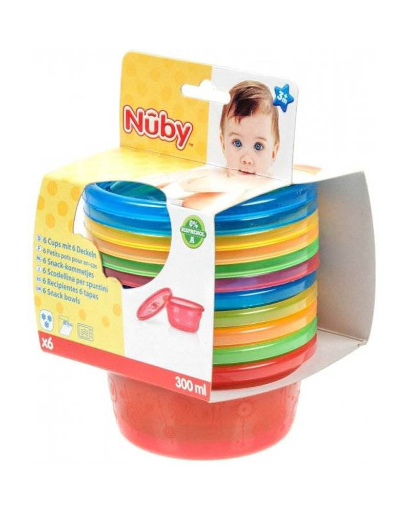 Nûby Lot de 6 Pots Pour Encas 3M+