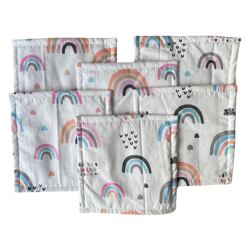Babymat Lot de 6 Lingettes en Tissu - Rainbow Rose