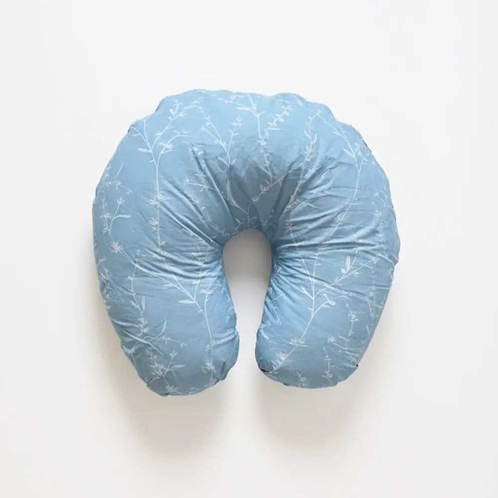 Coussin d'Allaitement - Branche Blanc sur Bleu