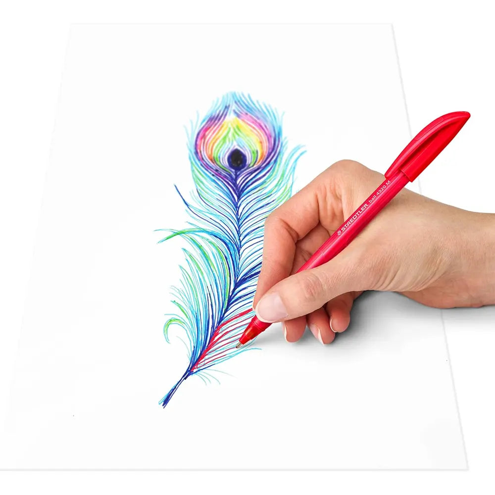 Staedtler Lote de 10 Bolígrafos Stick Rainbow 4320 MC10