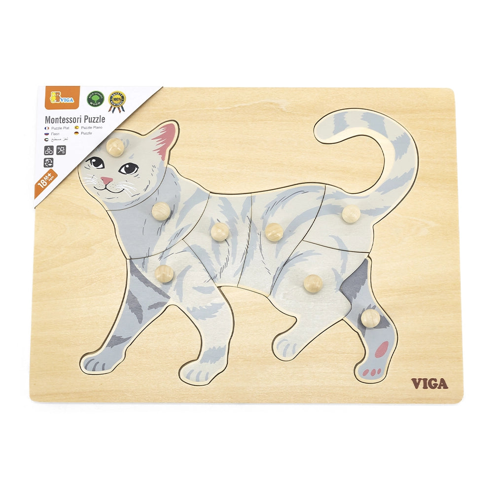 Viga Toys Puzzle Montessori 18M+ - Chat