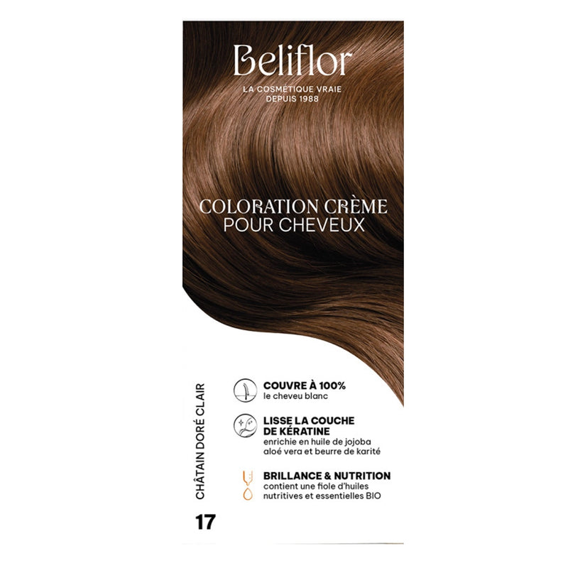 Beliflor Single-Dose Cream Hair Dye 120ml - No. 17 Light Golden Brown