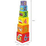 Viga Toys Blocs à Emboîter & à Empiler Colorés 12M+