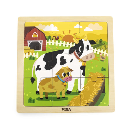 فيغا تويز بازل خشبي 9 قطع +18 شهر - بقرة