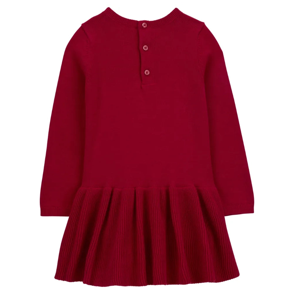 Robe Pull en Maille Torsadée Carter's - Rouge