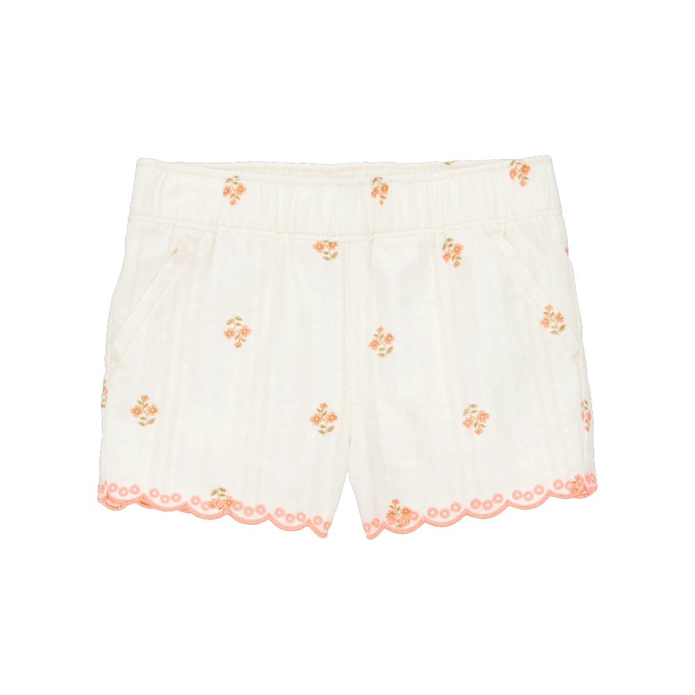OshKosh Baby Girl Seersucker Shorts - Cream Floral