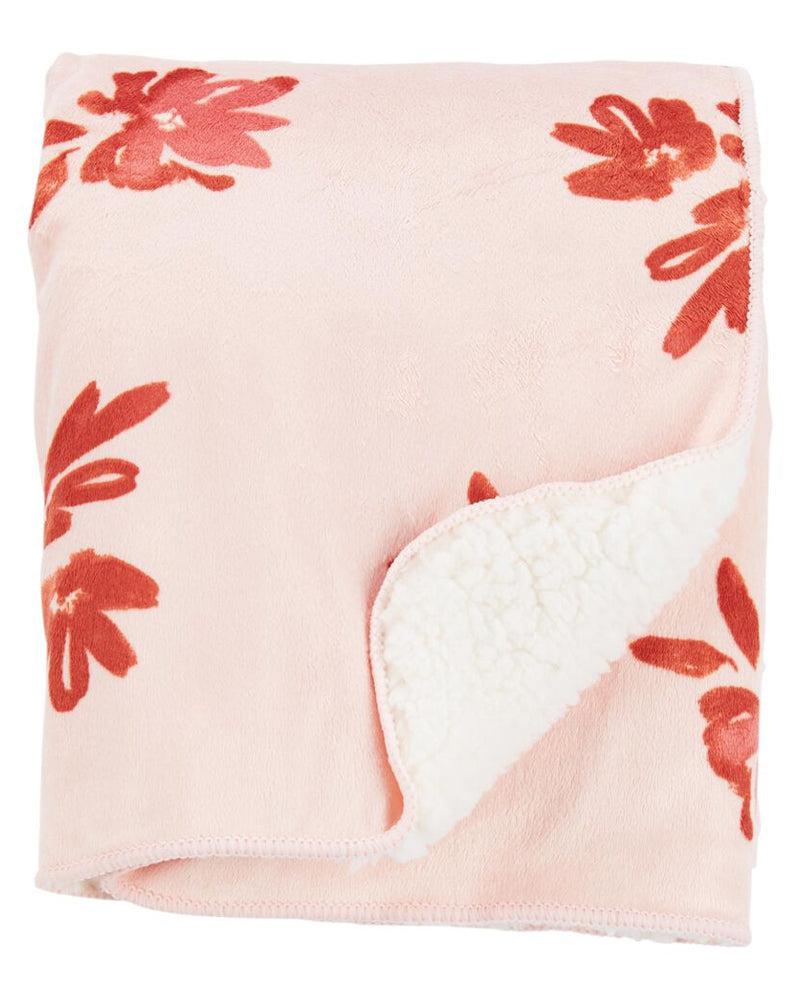 Couverture En Peluche Florale Carter's - Rose