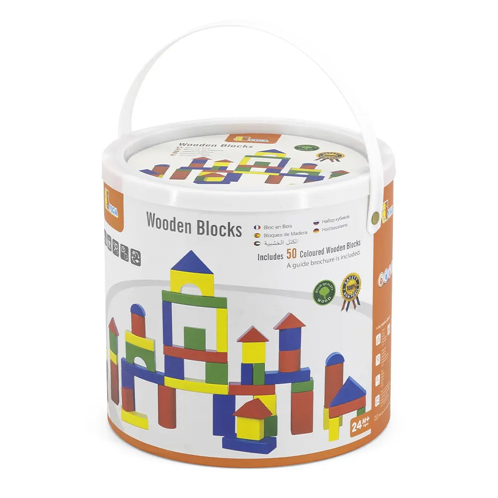 Viga Toys Blocs de Construction 3.5 cm d'Epaisseur 2A+ - 50 Pièces