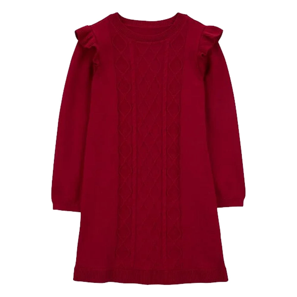 Robe Pull en Maille Torsadée Carter's - Rouge