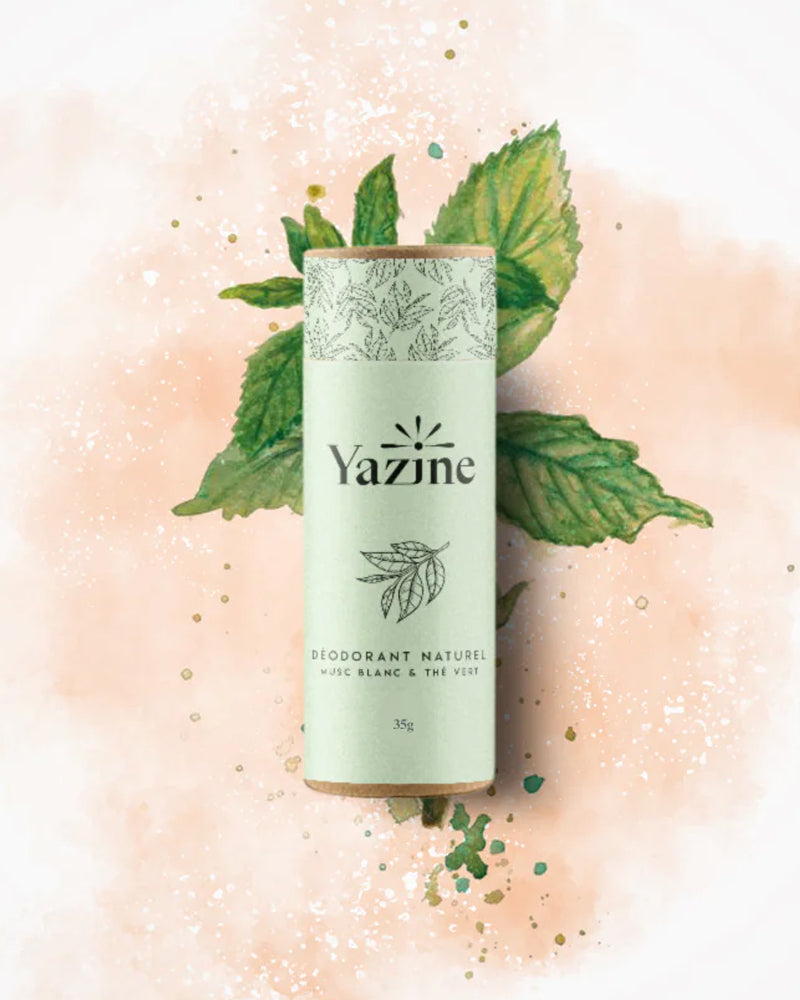 Yazine Déodorant Naturel Au The Vert & Musc Blanc - 35g