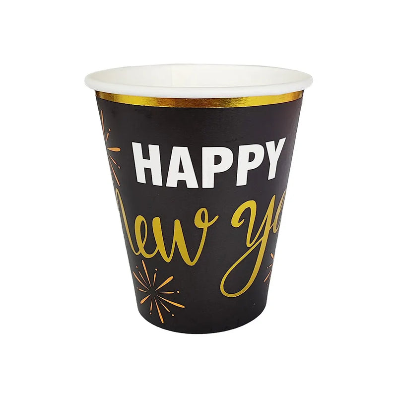 Lot de 8 Gobelets Papier - Happy New Year