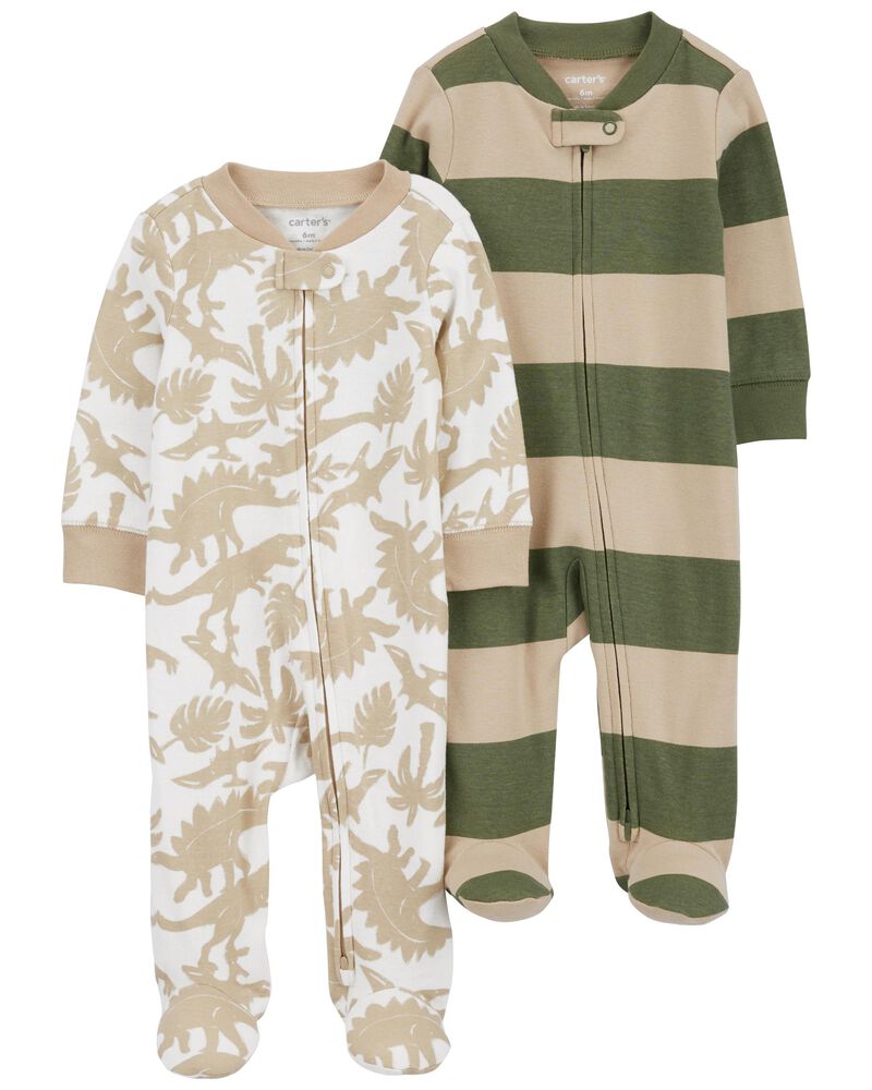 Lot de 2 Grenouillères En Coton Bébé Carter's - Vert & Beige