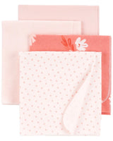 Pack de 4 Couvertures À Emmailloter Bébé Carter's - Rose