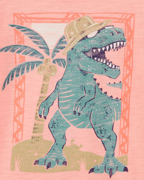 T-Shirt Graphique Dinosaure OshKosh - Corail