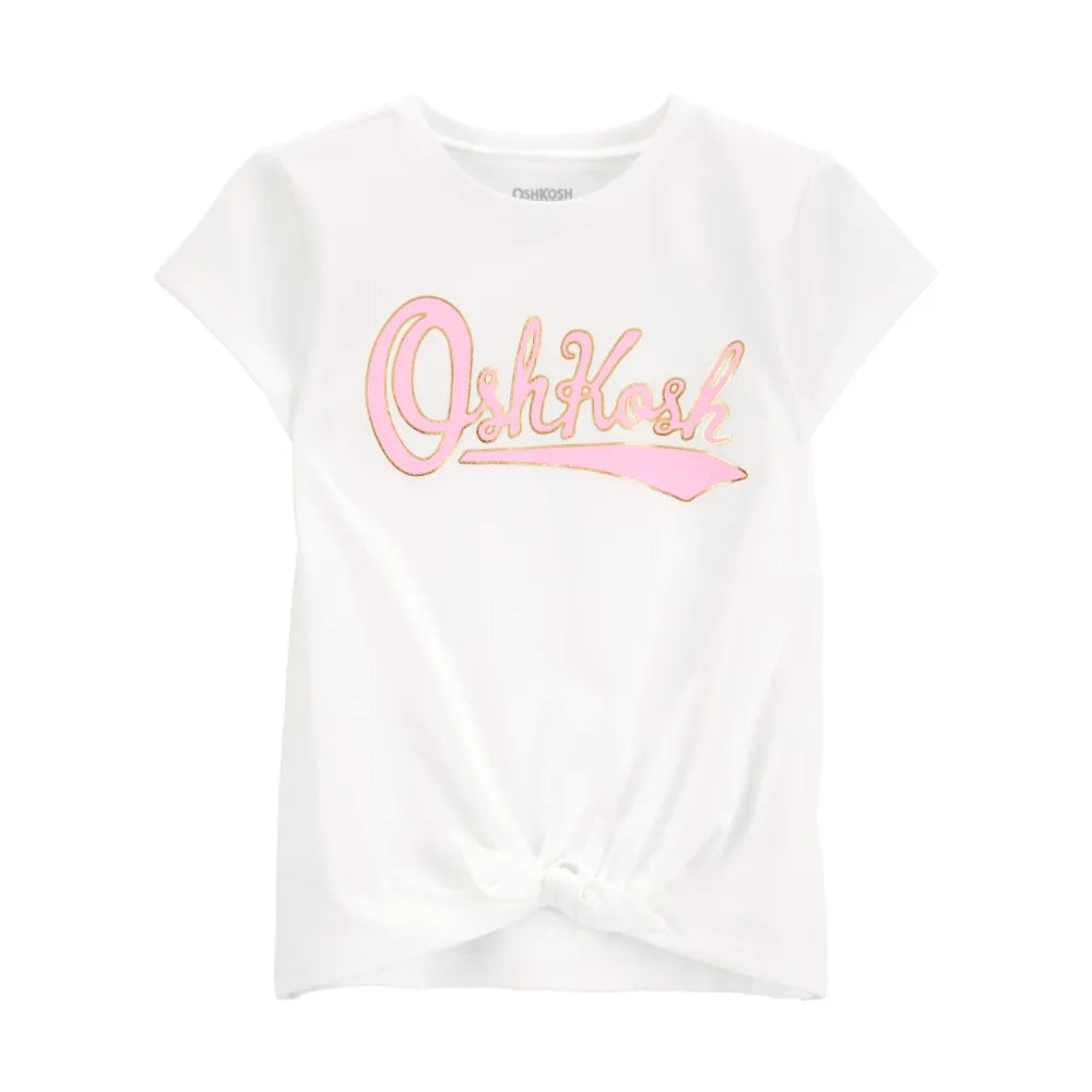 OshKosh Girl's Logo Tie-Front T-shirt - Ivory