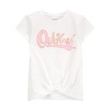OshKosh Girl's Logo Tie-Front T-shirt - Ivory