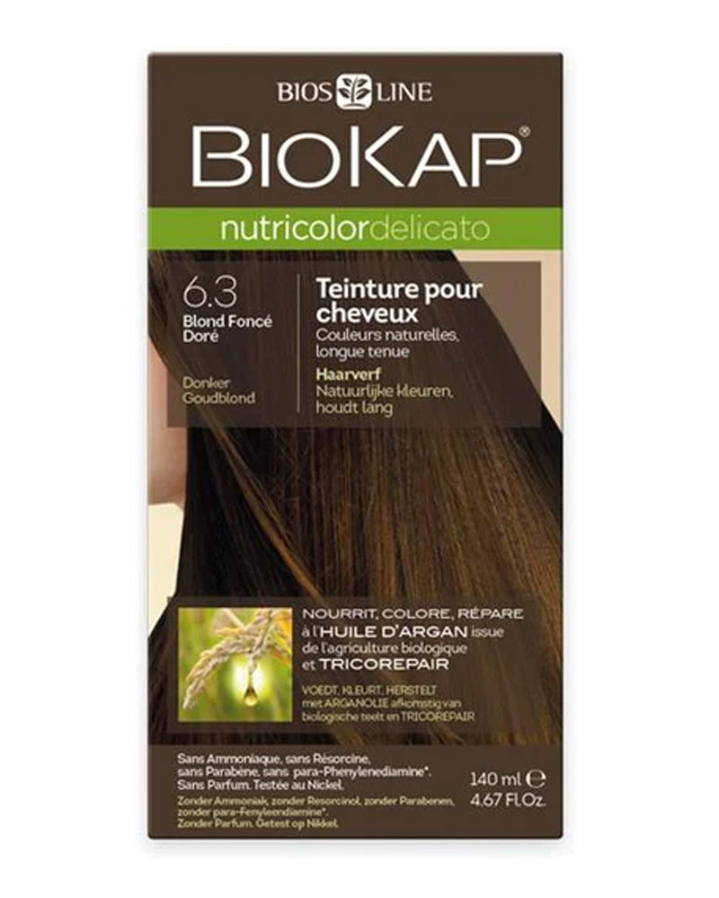 Biokap Teinture naturelle pour cheveux 140ml 6.3 - Blond Foncé Doré