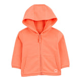 Carter's Baby Girl Fleece Zip-Up Cardigan - Orange