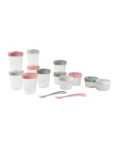Pack Premier Repas Béaba avec cuillère - Eucalyptus
