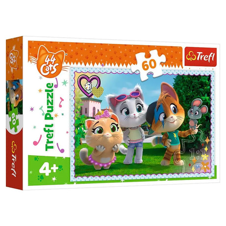 Trefl Puzzle 60 pièces Jeux Avec des Amis Rainbow 44 Cats - 4A+