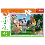 Trefl Puzzle 60 pièces Jeux Avec des Amis Rainbow 44 Cats - 4A+