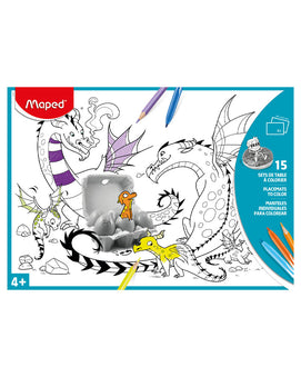 Maped Set de Table en Papier Carton à Colorier x15 - Bleu