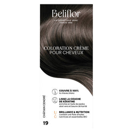 Beliflor Unidose Coloration Crème pour Cheveux 120ml -  N° 19 Châtain Cendré