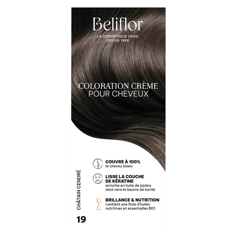 Beliflor Single-Dose Cream Hair Dye 120ml - No. 19 Ash Brown