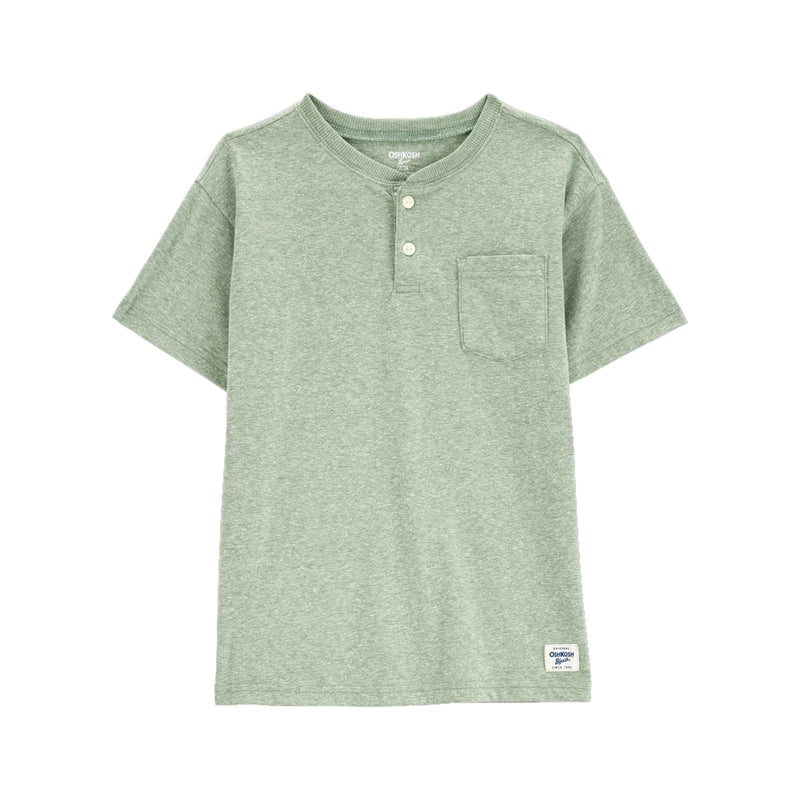 T-shirt Henley à Poche Garçon OshKosh - Vert