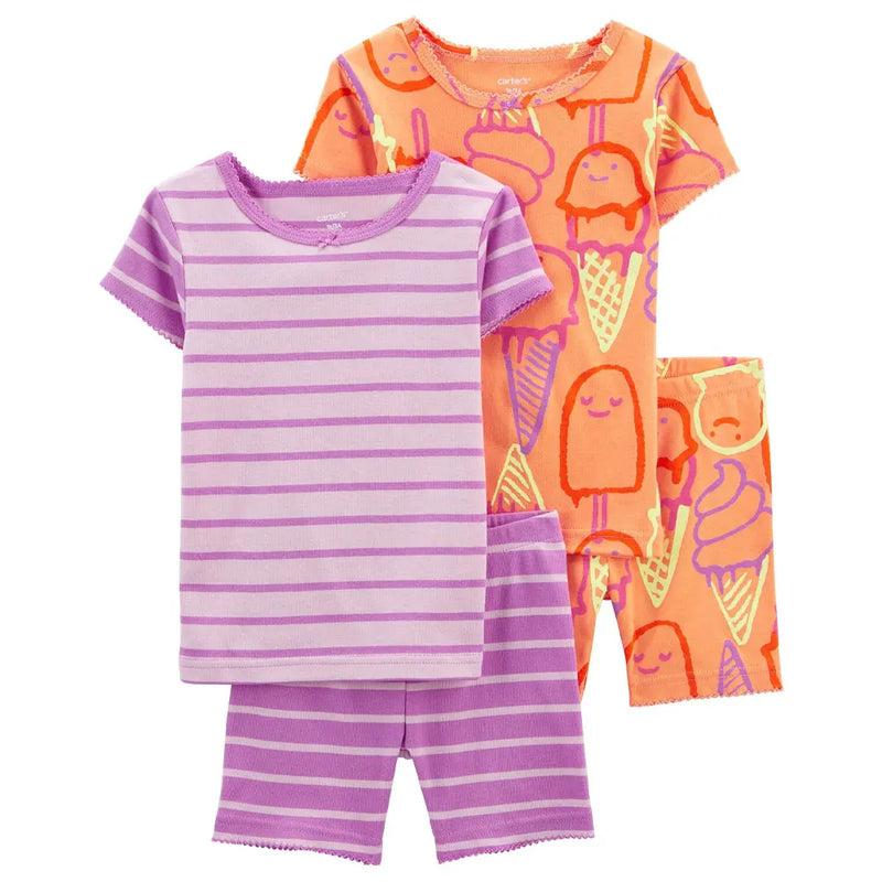 Carter's 4-Piece Cotton Pajamas - Orange & Purple