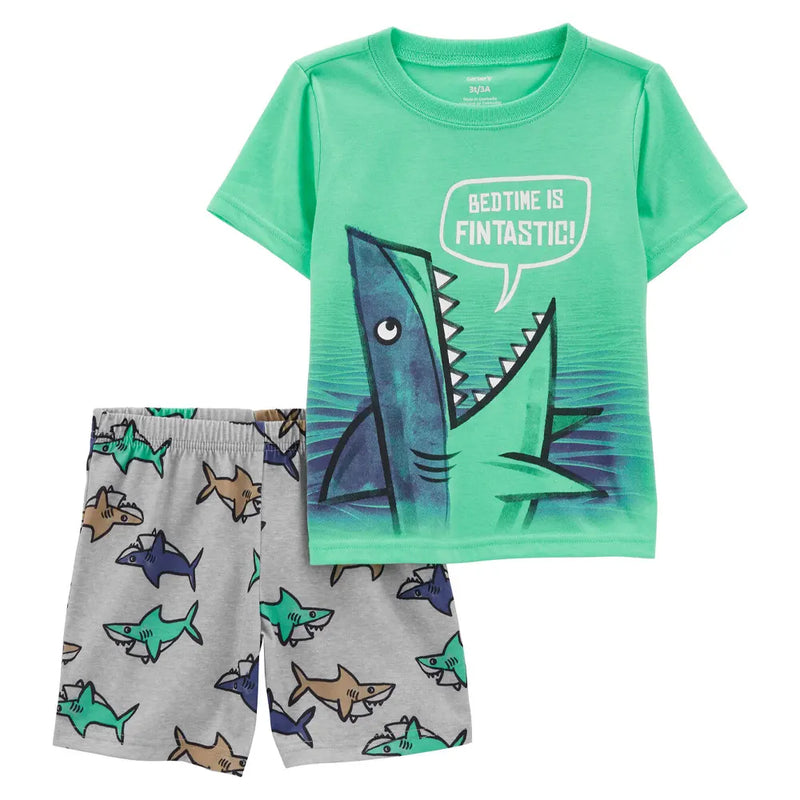 Carter's 2-Piece Pajama Set - Grey & Green Shark