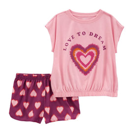 Ensemble Pyjama 2 Pièces Carter's - Cœur Rose