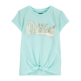 OshKosh Girl's Logo Tie-Front T-shirt - Green