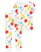 Carter's 2-Piece Fitted Cotton Back To School Pajamas - Multicolor