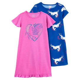 Lot de 2 Pyjamas de Nuit Carter's - Rose & Bleu