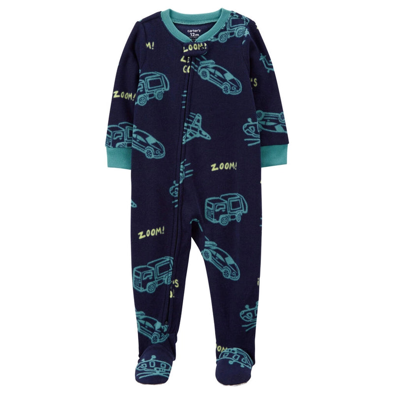 Carter's Fleece Sleeper - Blue Cars
