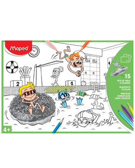 Maped Set de Table en Papier Carton à Colorier x15 - Vert