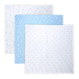 Lorelli Lot de 3 Couvertures d'Emmaillotage en Mousseline 80x80 cm - Bleu