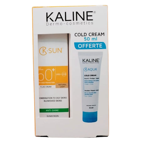 كالين ك. صن كريم سائل فاتح للبشرة المختلطة إلى الدهنية 50مل+ك. أكوا كريم بارد