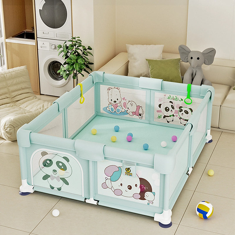 حديقة ألعاب (180×200 سم) مع حاجز أمان - أخضر