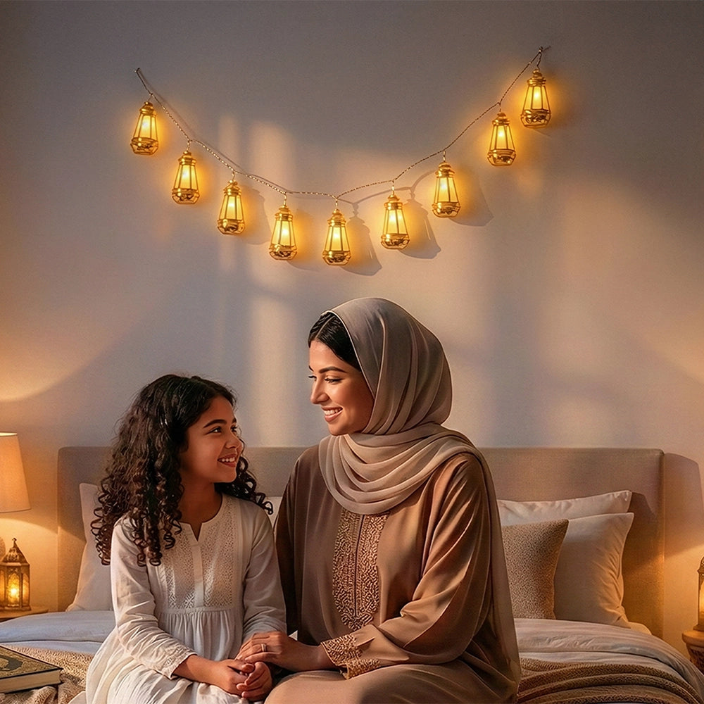 Guirlande Lumineuse LED avec Boîtier à Piles 1,65cm - Lanterne avec Etoiles