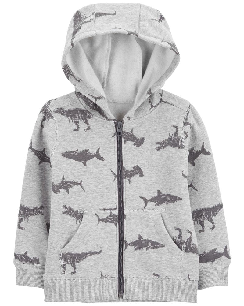 Sweat À Capuche Zippé Dinosaure Bébé Carter's - Gris