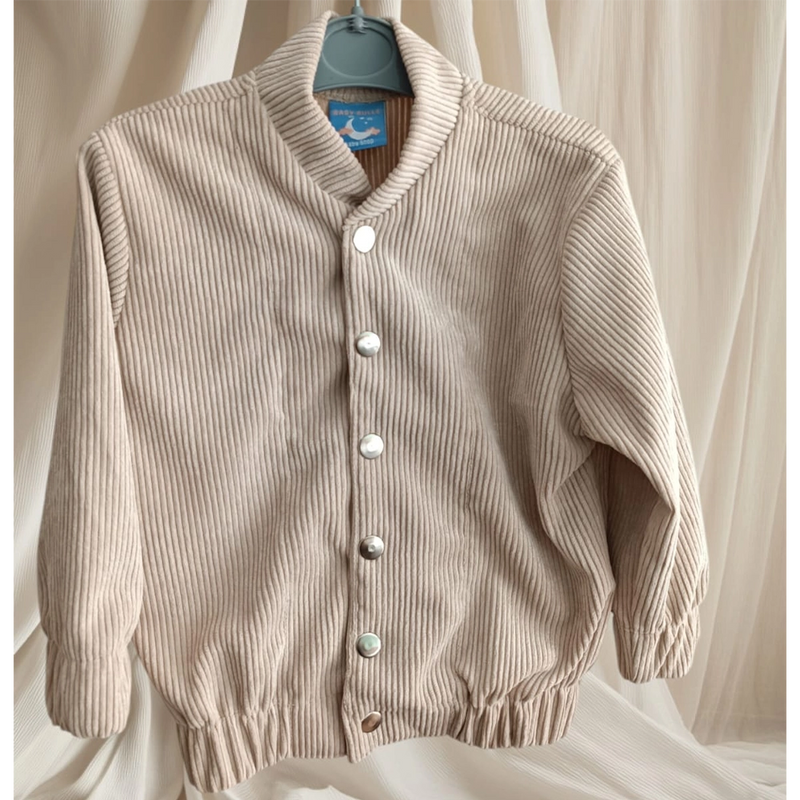 Baby Bulle Velvet Bomber Jacket - Beige
