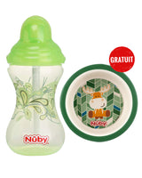 Offre : Gourde à Paille Nûby Anti-Fuite Flip-it 12M+ 300ml Vert = Bol en Bambou Gratuit