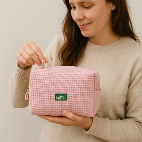 Trousse Babymat - Nid d'abeille - Rose Pétale