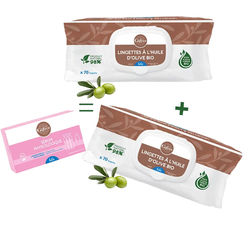 Gifrer Set de 2 Toallitas Limpiadoras de Aceite de Oliva 2x70