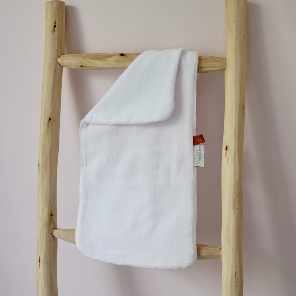 Bambidou Serviette de Rot Bavoir d'épaule - Blanc