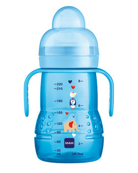 Biberon et tasse MAM Trainer 220ml - Bleu