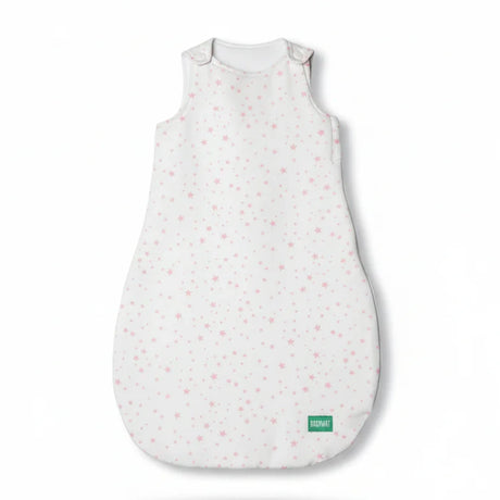 Babymat Winter Sleeping Bag with Buttons - White with Pink Stars